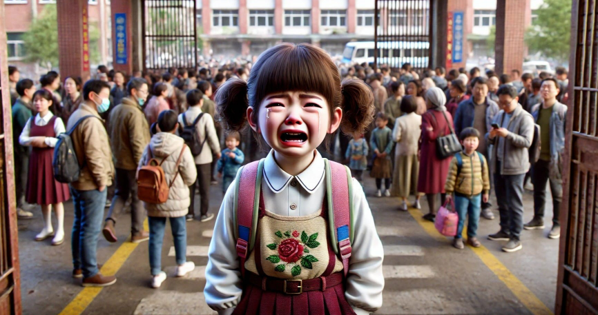 little girl cried
